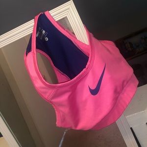 Nike pro pink and blue sports bra size medium